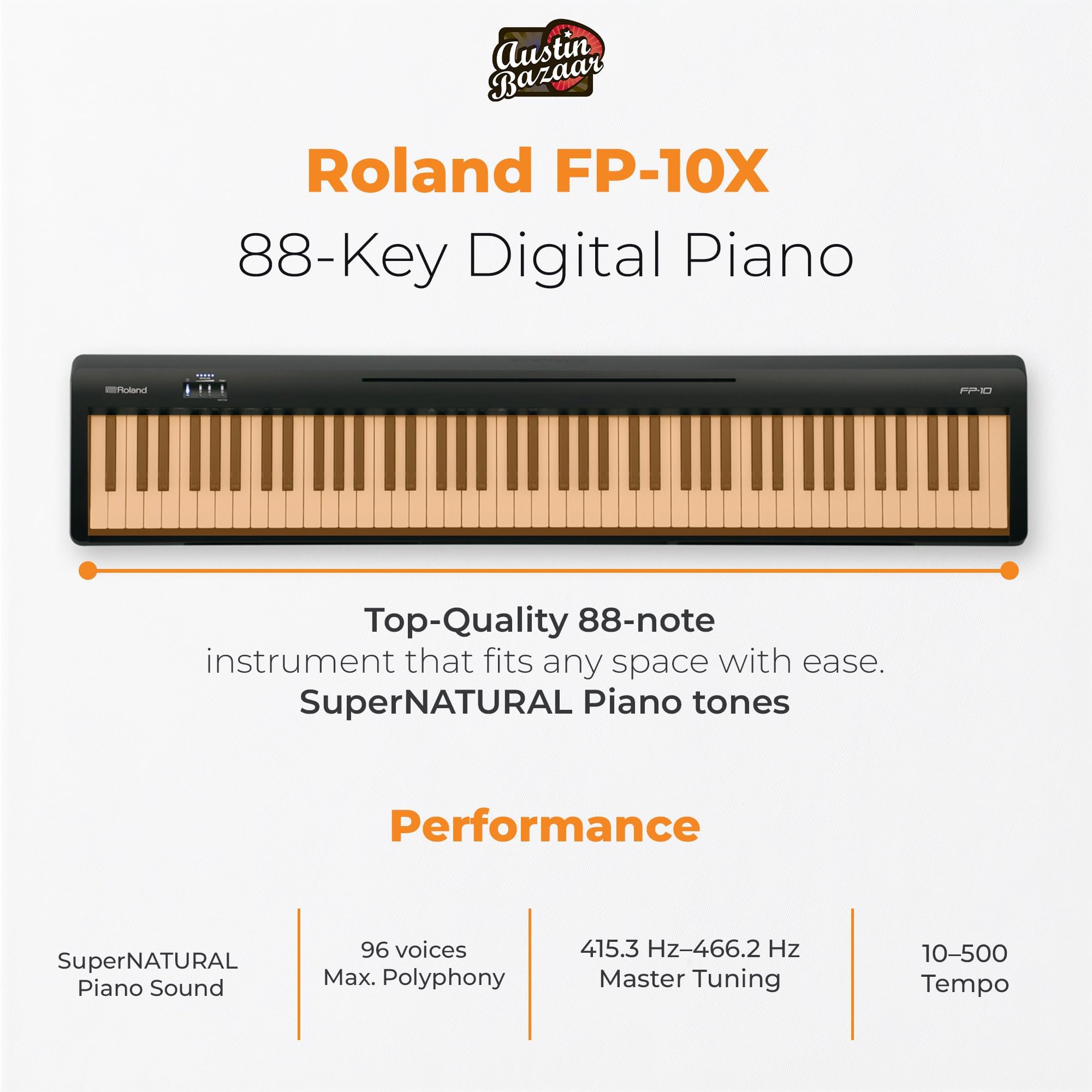 Amazon.com: Roland FP-10 88-Key Digital Piano Bundle with Sustain